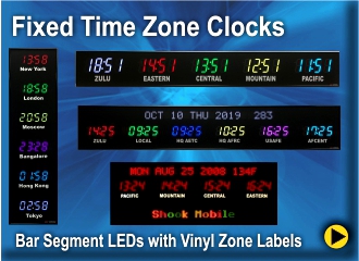 BRG Fixed Zone Time Zone Clock, Zulu Clock, World Clock, Military Clock, World Time Zone Clock, Military Time Zone Clock